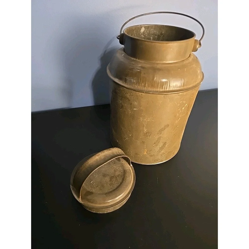 Vintage Dairy Can Galvanized Cream Milk Can with Lid & Handle & Bucket W Handle